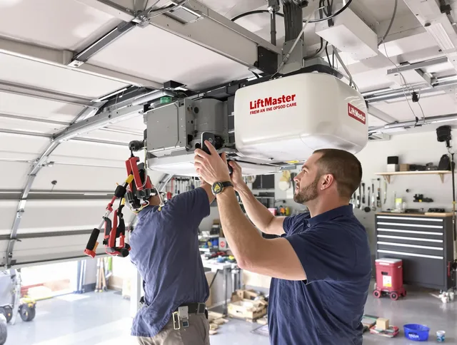 Miramar Garage Door Repair technician performing advanced diagnostics on garage opener in Miramar