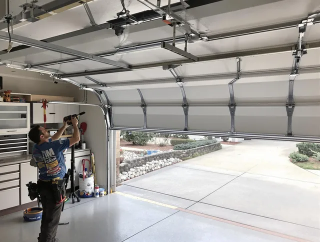 Garage door track repair service by Miramar Garage Door Repair in Miramar